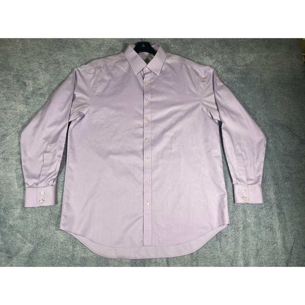 Charles Tyrwhitt Mens Non Iron Cotton Dress Shirt Lavender Purple‎ 17 36 43 91cm